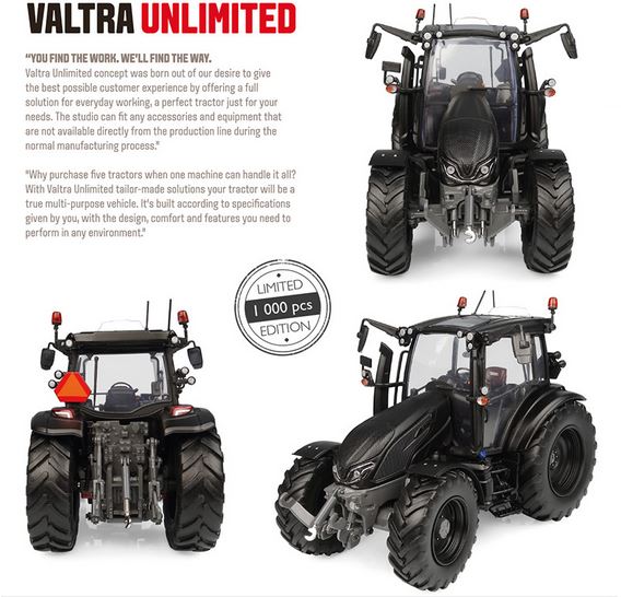 Valtra G135 Unlimited Matt Black Limited Edition - 1:32